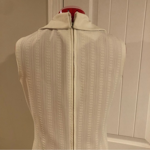 Vintage 60s Knit Preppy Dress With Collared Shirt Dickey - Picture 5 of 9